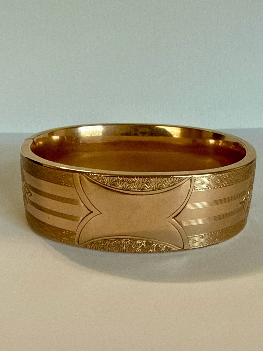 Victorian Antique 1880s Gold Filled Bangle Butterfly Slide Wire Cuff Bracelet